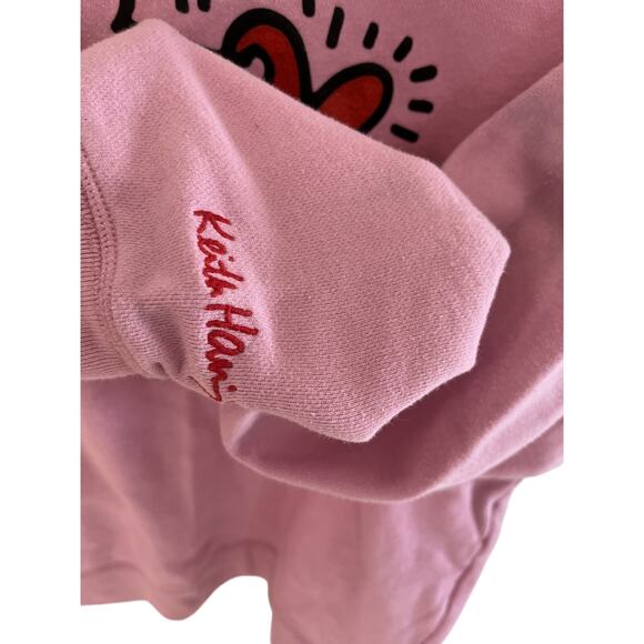 Keith Haring Unisex Women L Sweatshirt UT Heart Signed Graphic Streetwear Grunge - Picture 4 of 8
